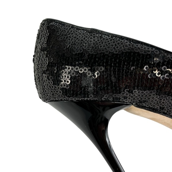 Jimmy Choo Cosmic Sequined Platform 120mm Heels Women’s 37 US 7 in Black - Picture 12 of 15